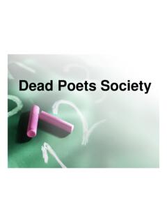 Dead Poets Society - gaia.flemingc.on.ca