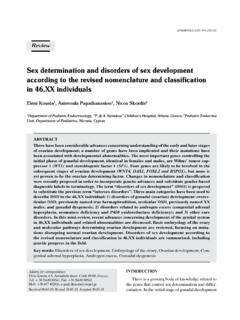 Sex determination and disorders of sex development ...
