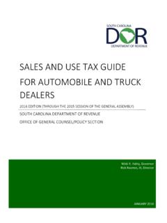 South Carolina Sales and Use Tax Automobile and Truck …