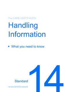 The CARE CERTIFICATE Handling Information