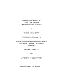 CONCEPTS OF GOD PART ONE - University of South Africa