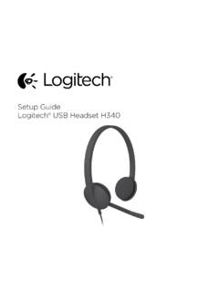 Setup Guide Setup GuideLogitech&#174; USB Headset H340 …