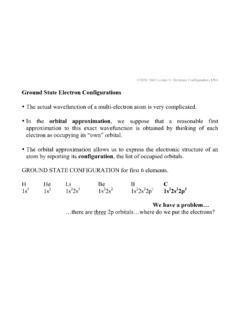 Ground State Electron Configurations - University of Guelph