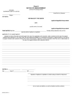 Form 9 NOTICE OF ABANDONMENT - Ontario …