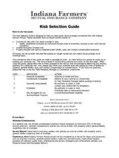 Risk Selection Guide - Indiana Farmers Insurance