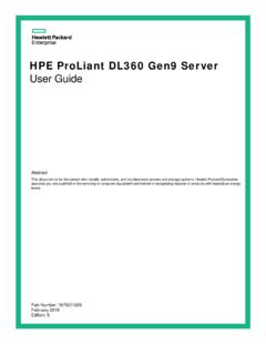 HPE ProLiant DL360 Gen9 Server User Guide