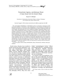 Personhood, Agency, and Mortuary Ritual: A Case Study from ...