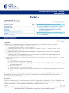Podiatry – Medicare Advantage Policy Guideline