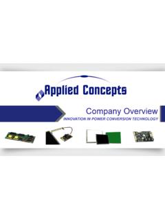 Company Overview - Applied Concepts