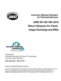 Return Reason Codes for Check Image Exchange and IRDs