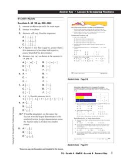 Answer Key • Lesson 4: Comparing Fractions