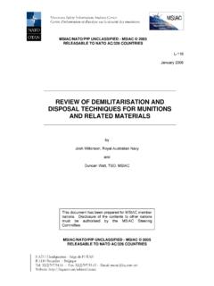 Review of Demilitarisation and Disposal Techniques for ...