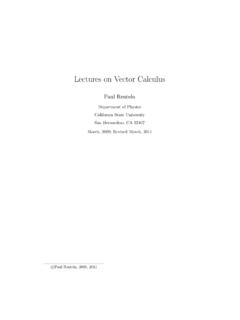Lectures on Vector Calculus - CSUSB