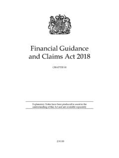 Financial Guidance and Claims Act 2018 - legislation.gov.uk