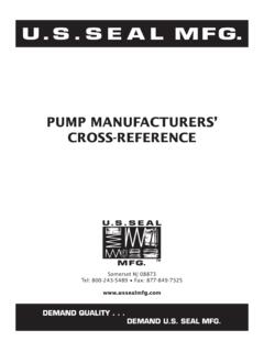 PUMP MANUFACTURERS’ CROSS-REFERENCE - U.S. SEAL …