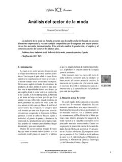 Análisis del sector de la moda - Revistas ICE