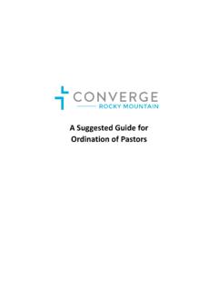 A Suggested Guide for Ordination of Pastors