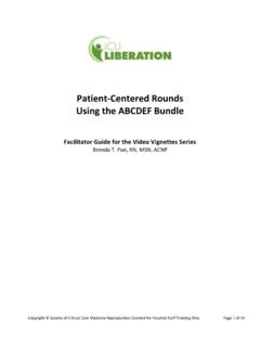 Patient-Centered Rounds Using the ABCDEF Bundle