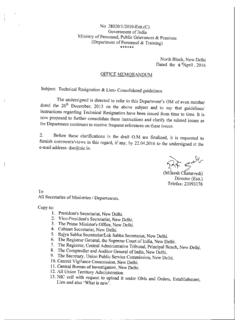 No. 28020/1/2010-Estt.(C) Government of India Ministry of ...