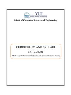 CURRICULUM AND SYLLABI (2019-2020) - Vellore Institute of ...