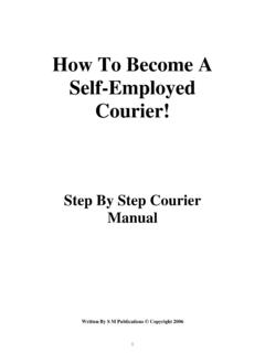How to become a courier manual - selfemployedcourier.com