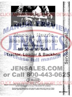 Massey Ferguson 50 | 50A Service Manual - Jensales