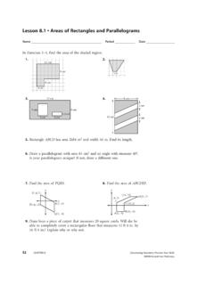 Lesson 8.1 • Areas of Rectangles and Parallelograms