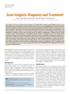 Acne Vulgaris: Diagnosis and Treatment