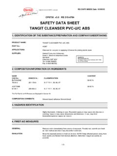 SAFETY DATA SHEET TANGIT CLEANSER PVC-U/C …