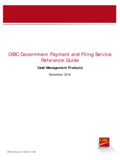 CIBC Government Payment and Filing Service Reference …