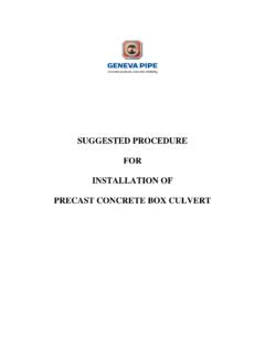 SUGGESTED PROCEDURE FOR INSTALLATION OF PRECAST …