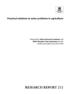 RR212 - Practical solutions to noise problems in agriculture