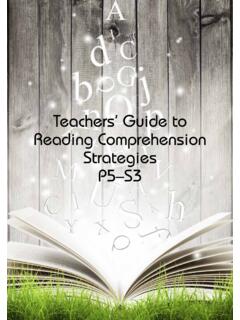 Teachers’ Guide to Reading Comprehension Strategies P5–S3