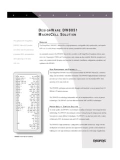 DESIGNWARE DW8051 MACROCELL SOLUTION