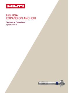 Hilti HSA EXPANSION ANCHOR
