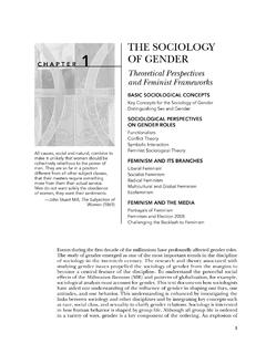THE SOCIOLOGY CHAPTER 1 OF GENDER Theoretical …