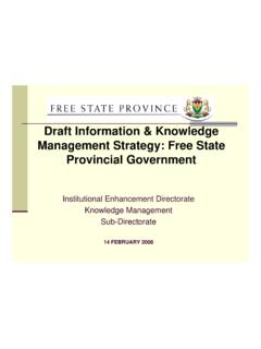 Information &amp; Knowledge Management Strategy: Free State ...