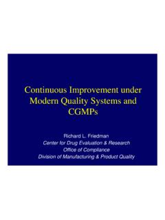 Continuous Improvement under Modern Quality Systems …