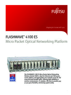FLASHWAVE 4100 ES Micro Packet Optical Networking …