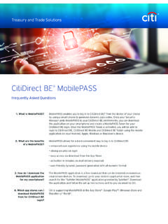 CitiDirect BE MobilePASS - Citigroup