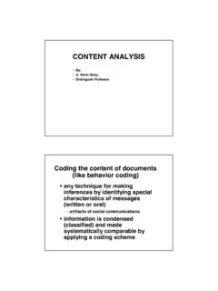 content analysis 1 - Indiana University Bloomington