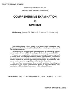 COMPREHENSIVE EXAMINATION IN SPANISH