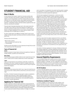 STUDENT FINANCIAL AID - SF State Bulletin 2017–2018