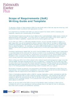 Scope of Requirements (SoR) Writing Guide and …