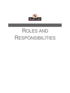 Roles and Responsibilities - Maryland.gov Enterprise ...