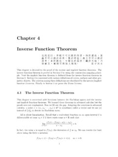 Chapter 4 Inverse Function Theorem