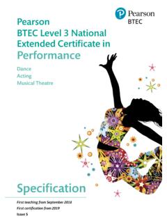 BTEC Level 3 National Extended Certificate in Performance