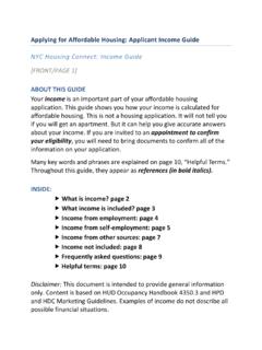 Applying for Affordable Housing: Applicant Income Guide