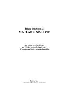 Introduction &#224; MATLAB et SIMULINK