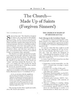 The Church— Made Up of Saints (Forgiven Sinners!)